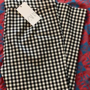 Zara mini flare gingham pants XXL